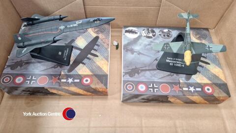 4 x die-cast planes including Messerschmidt BF109 E4, Lockheed Blackbird plus 2 others