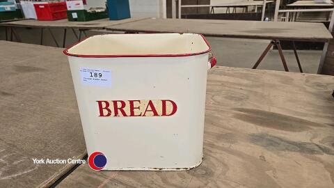 Vintage enamel bread bin
