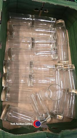 2 x boxes of assorted glassware and ceramics including pestle and mortar