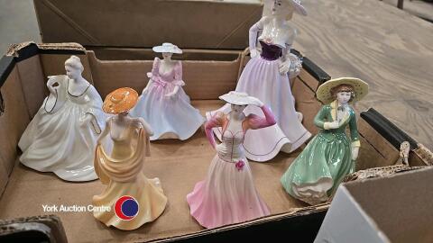 6 x Coalport figurines - Demetria, Sarah Jane, June, April, Samantha & The Garden Party