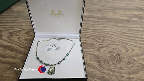 Carolyn Pollack silver 925 vintage turquoise kokopelli necklace