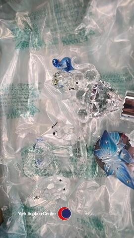 Swarovski crystal ornaments plus other glass ornaments