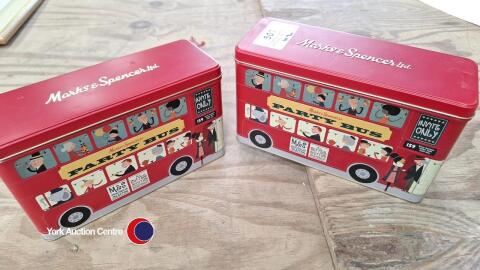 2 x Marks & Spencer party bus tins