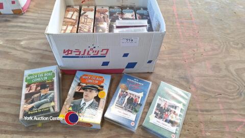 Box of VHS videos, gwo