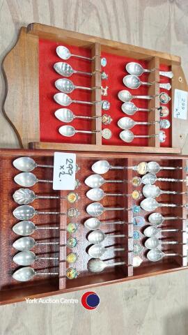 2 racks of commemorative tea spoons