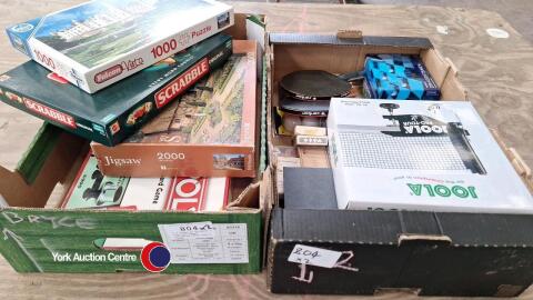 2 x boxes of children's toys and games including table tennis items