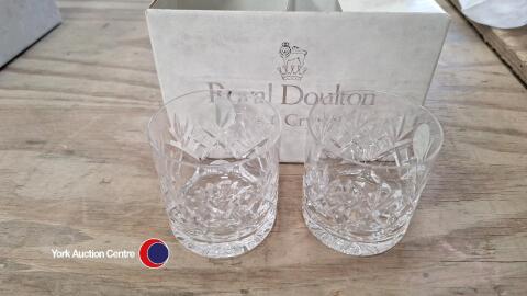 2 x Rumer crystal Royal Doulton glasses