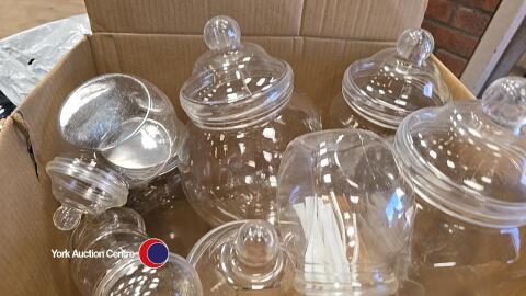 Selection of clear sweet containers/jars
