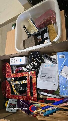 2 x boxes of assorted bric a brac including foreign coins
