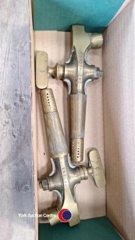 2 vintage brass bear taps for barrels