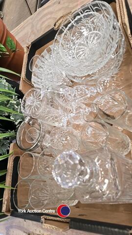 Cut glass bowls/ glasses ect