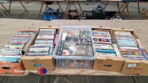 Boxes of assorted DVDs including boxsets