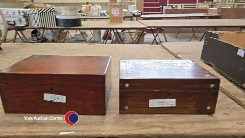 2 wooden boxes