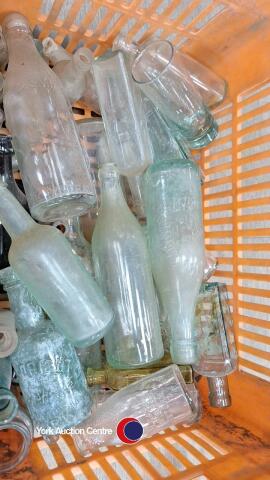 Box of vintage bottles