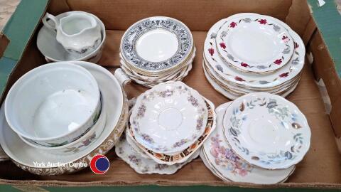 Box of china including cups and saucers