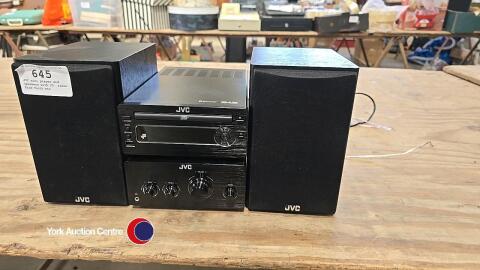 JVC mini player and speakers with CD, radio, Blue Tooth etc