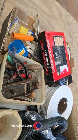 Box of tools and household miscellaneous