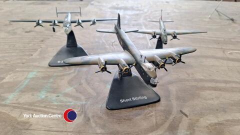 3 x die-cast RAF models including Wellington, Short Stirling and B24 Liberator