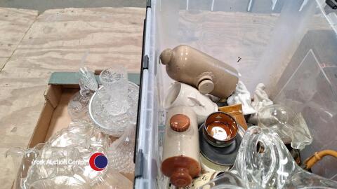 Box of various glassware and ceramics