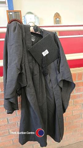 Vintage graduation gown and mortar board