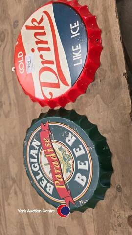 2 x metal signs