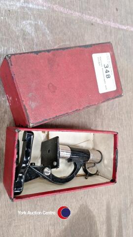 Various microscopes and slides