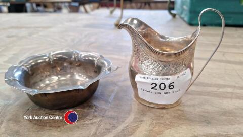 Silver jug and bowl