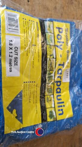 Tarpaulin 2.3 x 3m, as new plus 1.8 x 1.2m, new