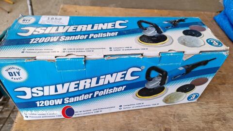 Silverline Sander Polisher 1200w with pads and instructions, boxed