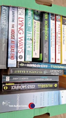 Box of fiction books