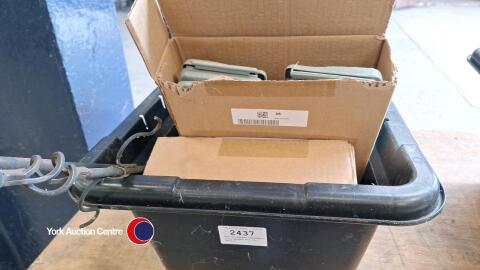 Box of garden equipment plus garden box on wheels