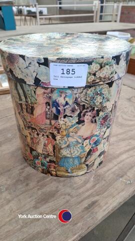 Tall decoupage lidded box