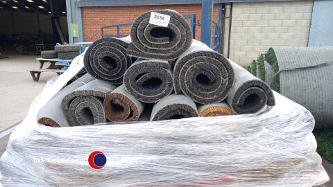 Pallet of mixed colours Coir matting mixed size rolls, enough for approx 50 door mats