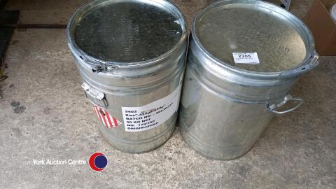 2 x metal bins with lids
