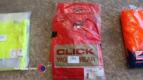 2 orange boiler suits, size 50/52.