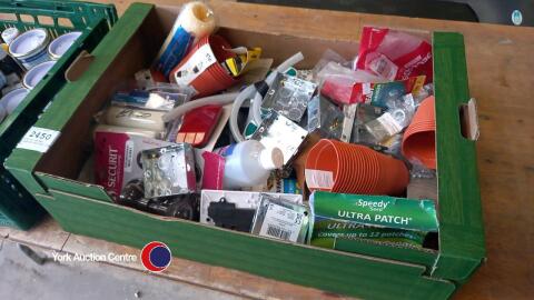 Crate of garden, household and DIY items, new