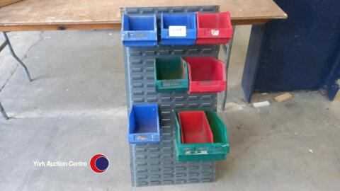 Metal frame and storage boxes
