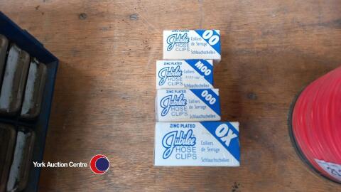 Jubilee clips, assorted sizes, new