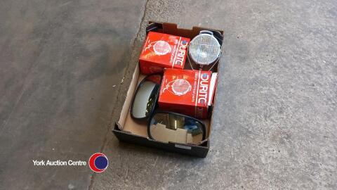 Durite work lamps and 2 truck mirrors.
