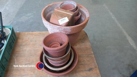14 x clay plant pots and planter