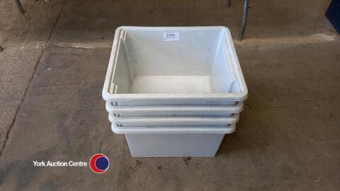 4 x Addis stackable boxes, 17in x 15in x 10in