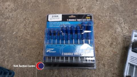 10pc torx T bar tool set includes storage rack