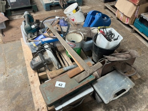 Pallet of workshop tools
