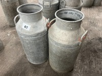 2 x milk churns, no lids