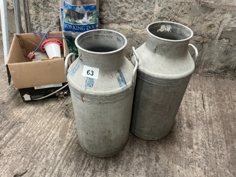 2 x milk churns, no lids