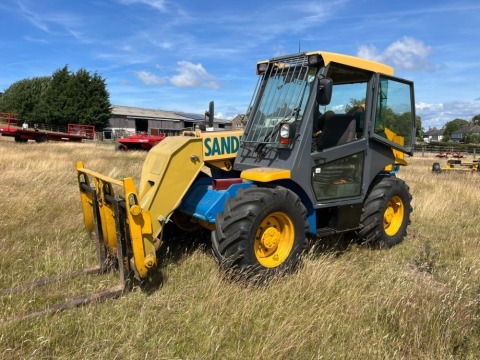 Sanderson TL6 telehandler, 8738hrs, R638JUA c/w tines, to be retained until 26th July to assist with loading
