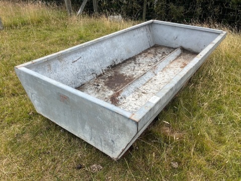 Galvanised cattle trough, approx 8ft x 4ft