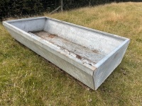 Galvanised cattle trough, approx 8ft x 4ft - 3