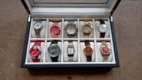 10 x gents watches in display case