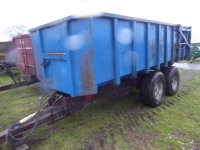 NC 10T trailer c/w sprung drawbar, super single tyres, hydraulic auto rear door